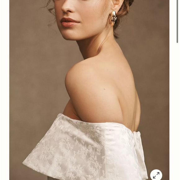 BHLDN Ingrid Stretch Jacquard off the shoulder mini dress - Picture 5 of 6